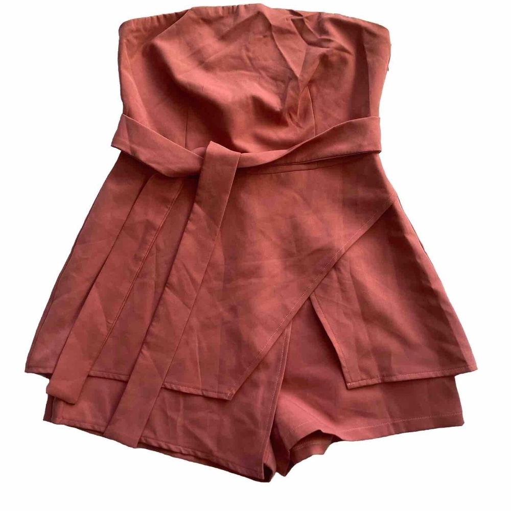 Missguided Bandeau Skort Playsuit Women's Size 6 USA Tie Waist Pink